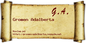 Gromen Adalberta névjegykártya